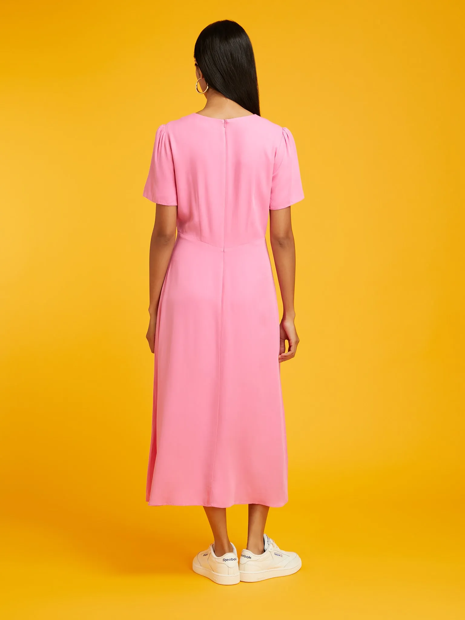 Adelaide Midi Tea Dress in Pink