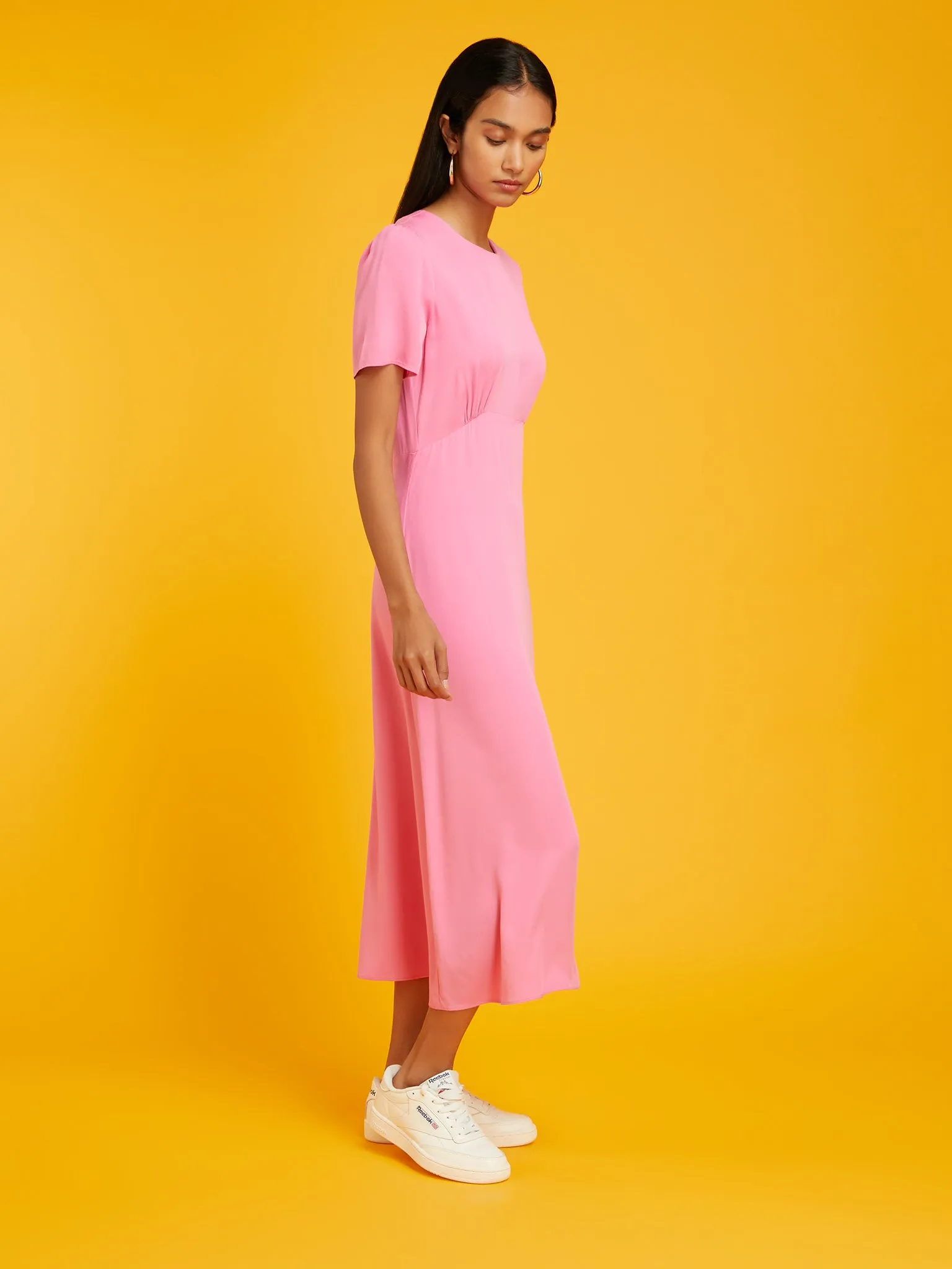 Adelaide Midi Tea Dress in Pink