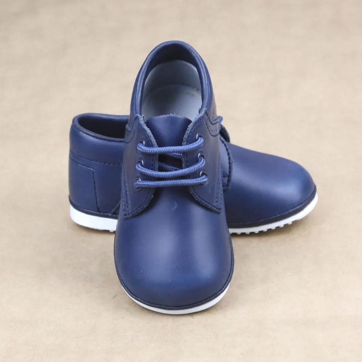 Angel Baby Boys Waxed Leather Lace Ups