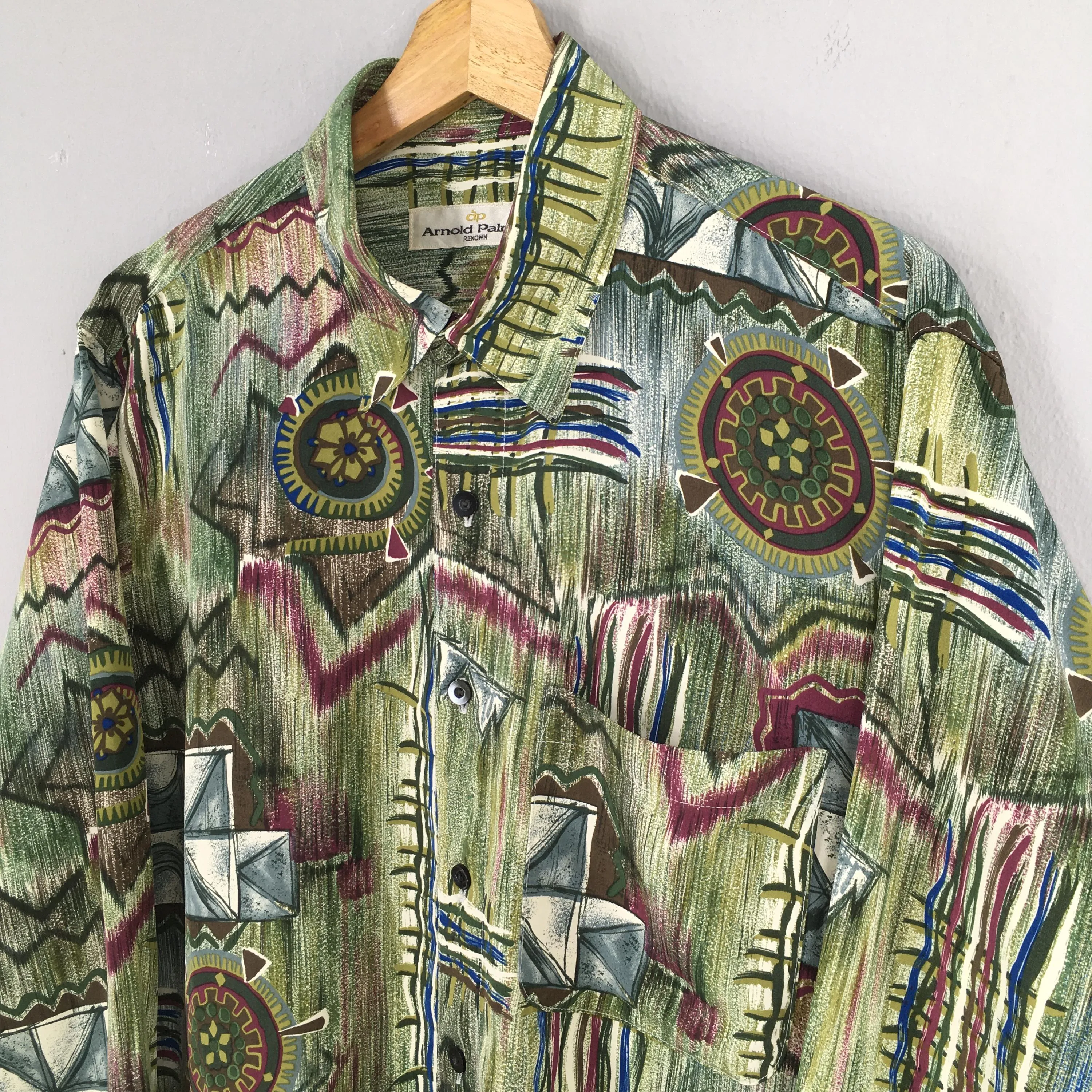 Arnold Palmer Renown Abstract Multicolor Shirt Medium