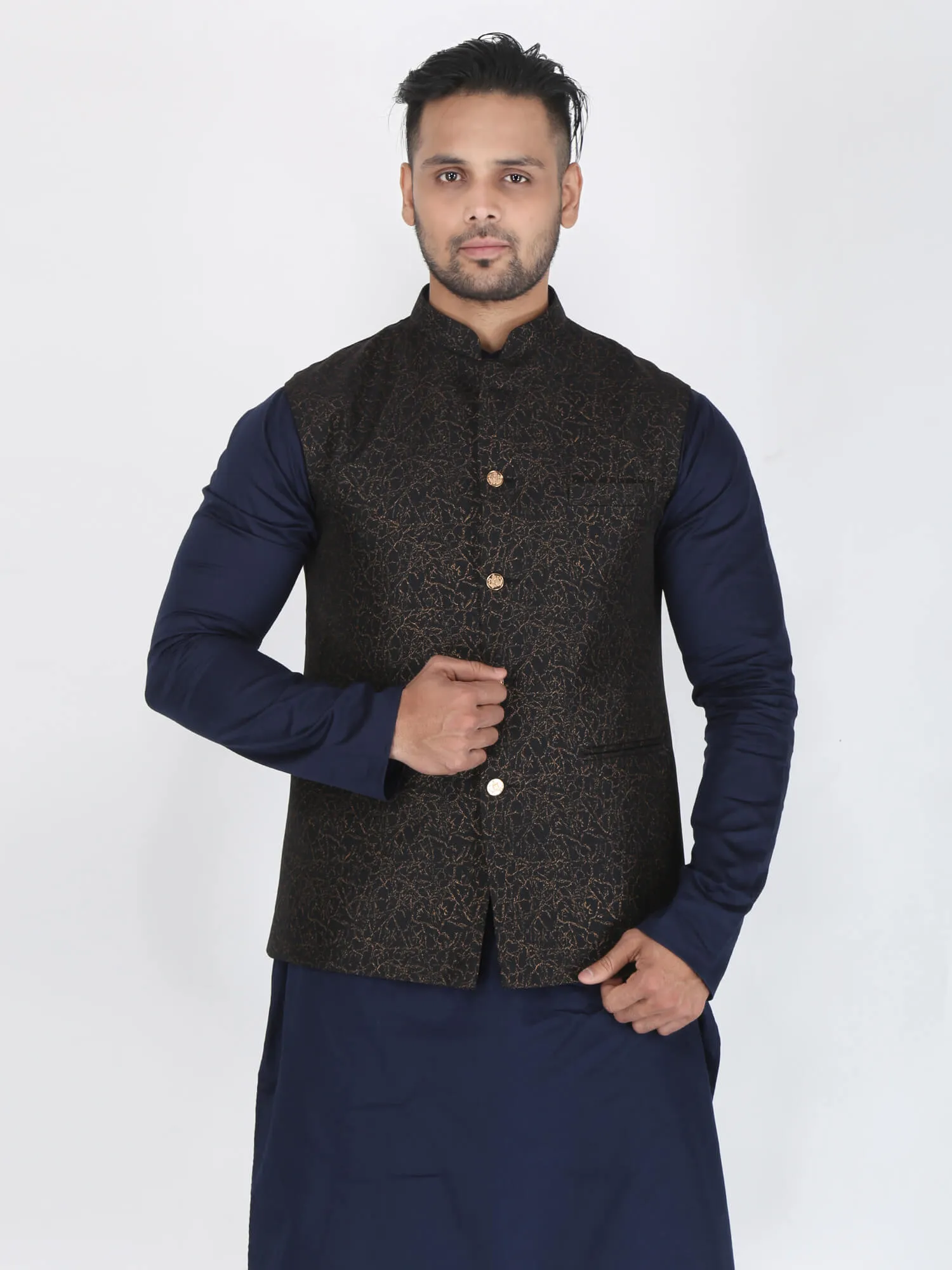 Black Gold Work Ethnic Jacket