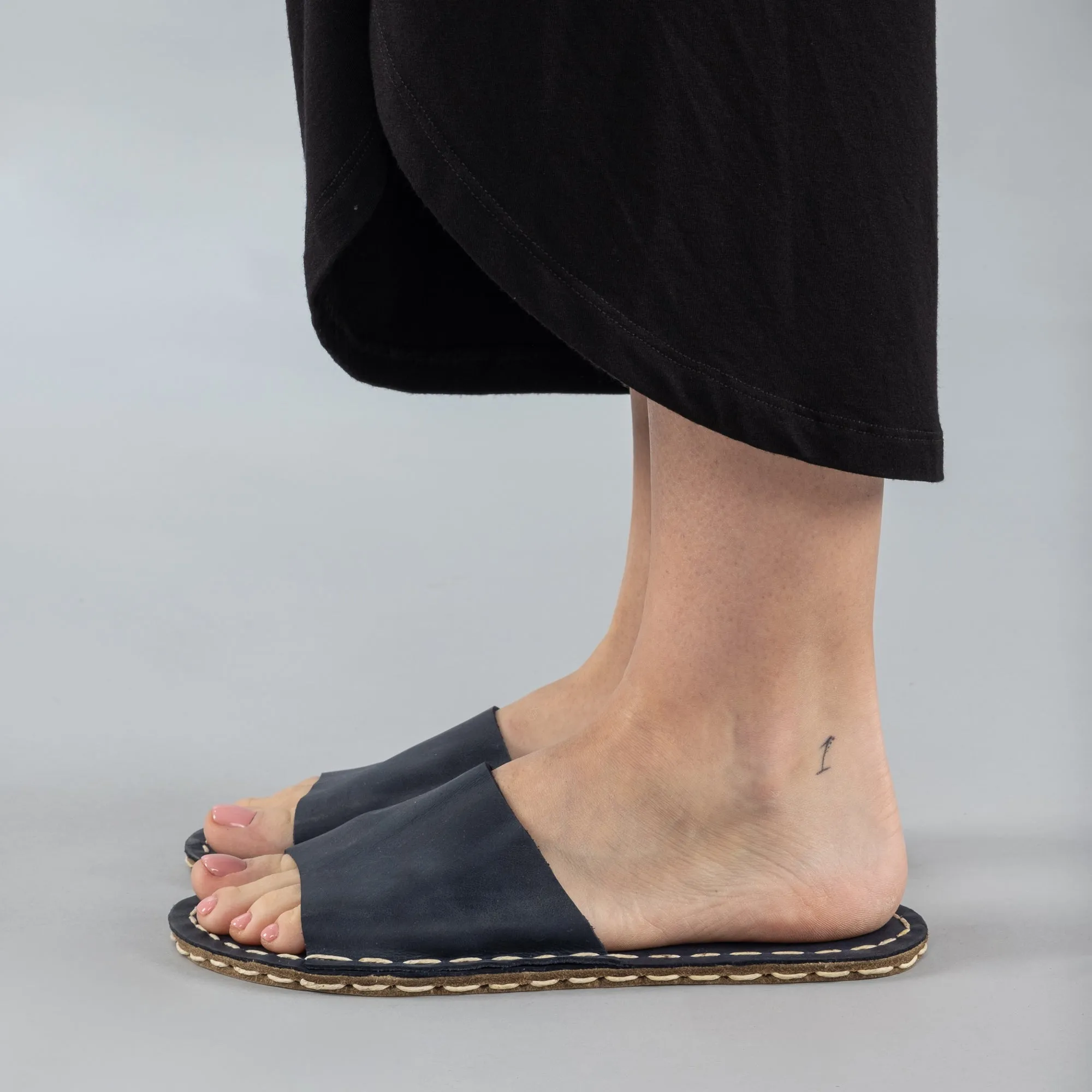 Blue Barefoot Slide Sandals