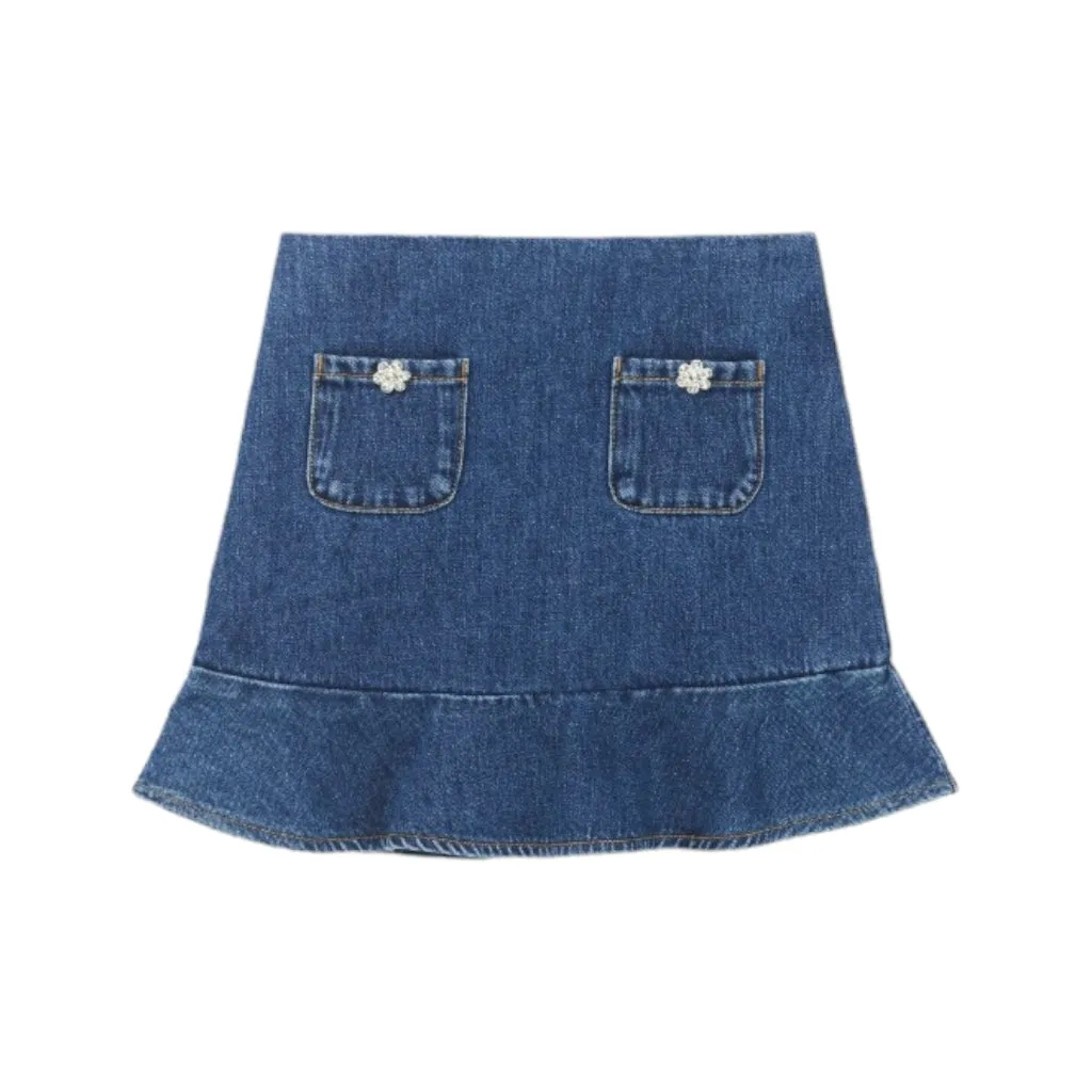 Blue Denim Mini Skirt