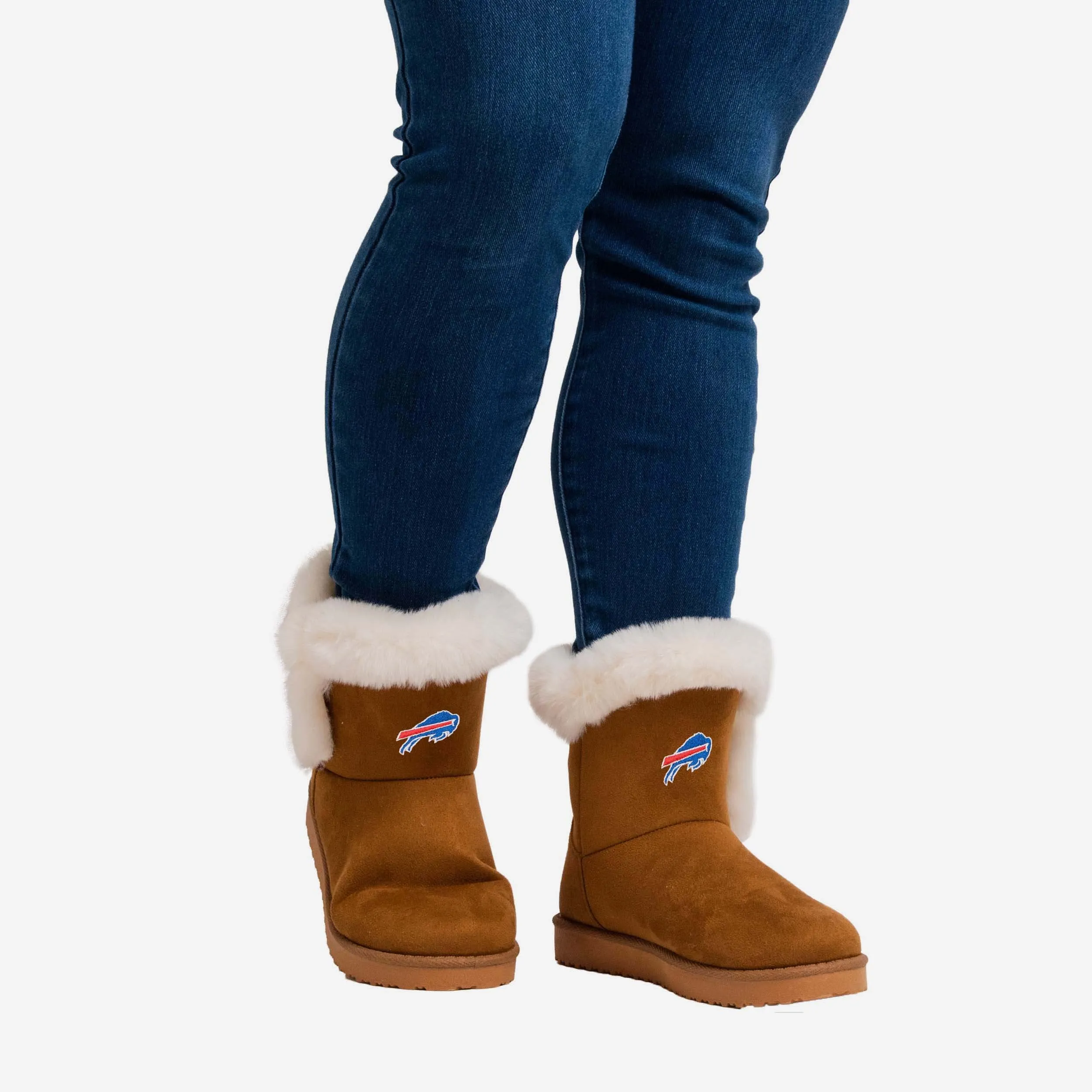 Buffalo Bills Womens White Fur Boot