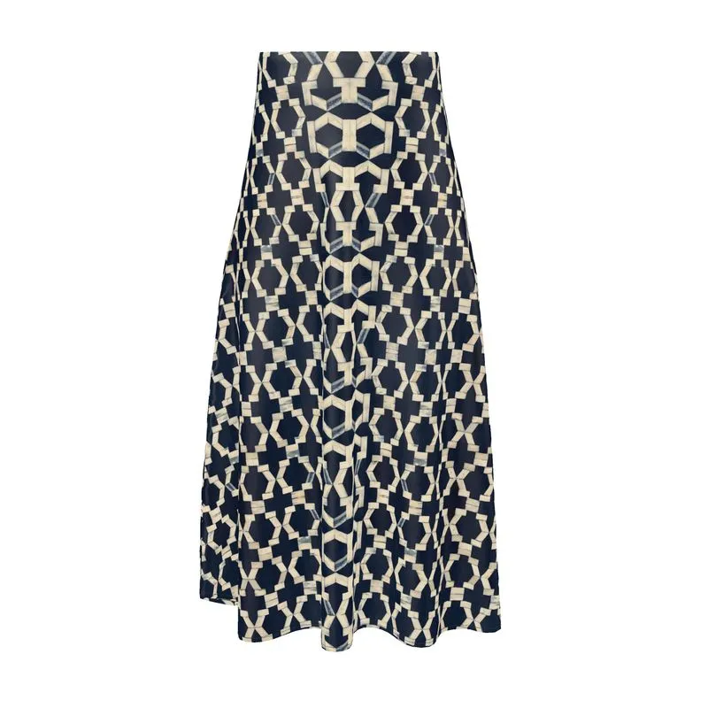 Camelbone Navy Blue X Midi Skirt