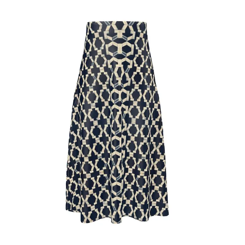 Camelbone Navy Blue X Midi Skirt