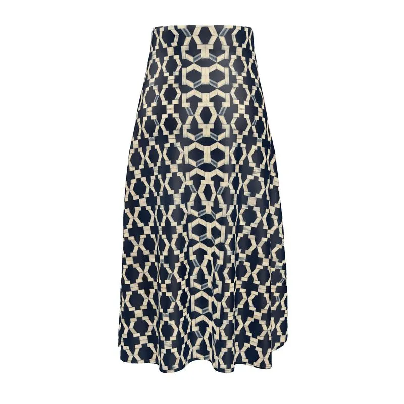 Camelbone Navy Blue X Midi Skirt