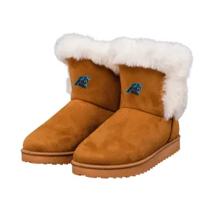 Carolina Panthers NFL Womens White Fur Boots