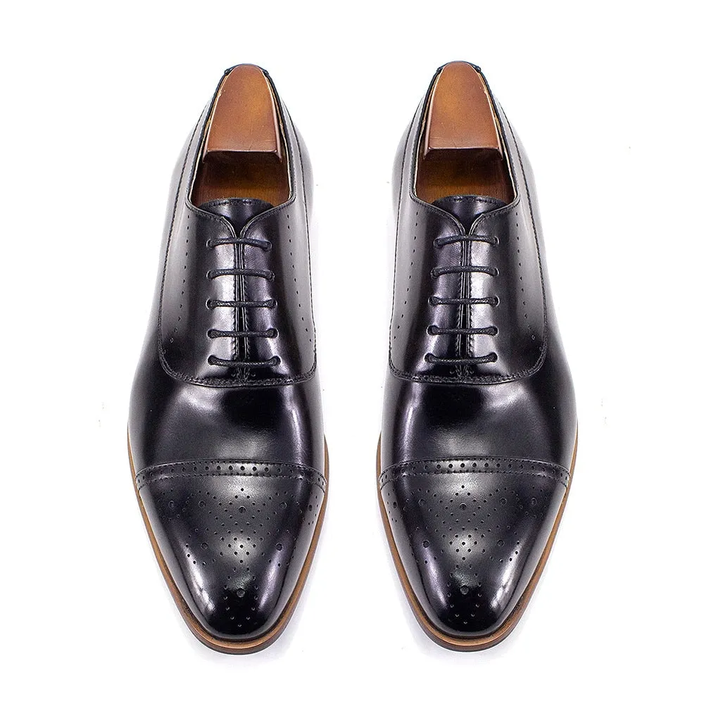 Classic Solid Genuine Leather Oxford Shoes