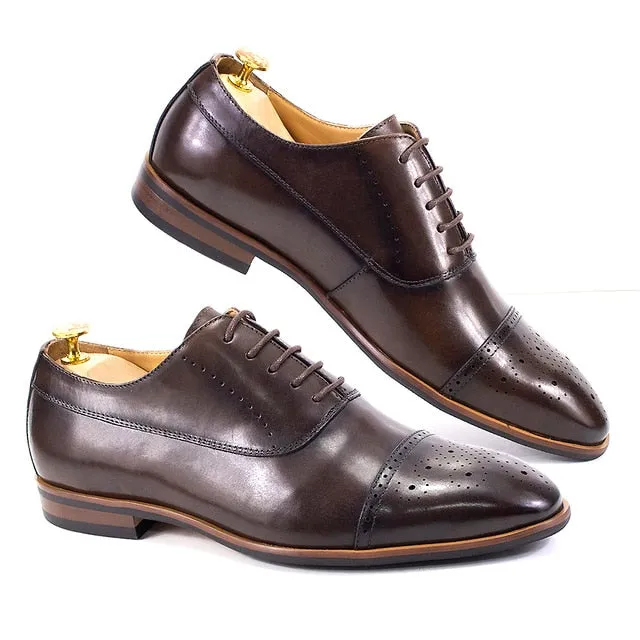 Classic Solid Genuine Leather Oxford Shoes