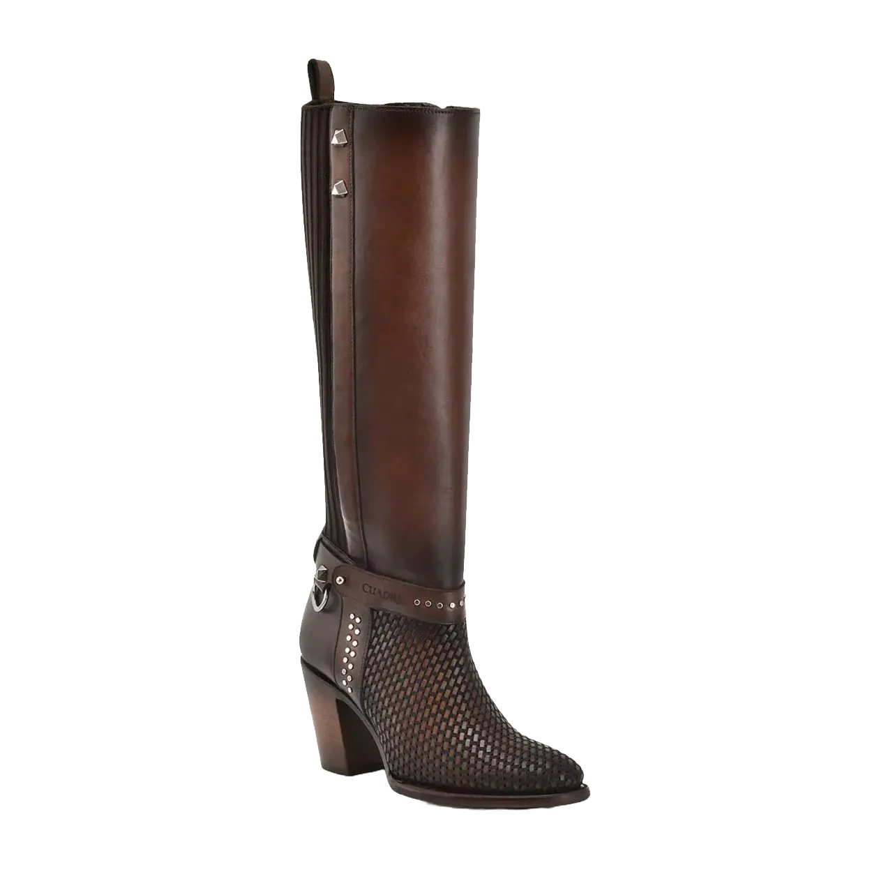 Cuadra Ladies Cowhide Honey & Brown Round Toe Tall Boots CU774