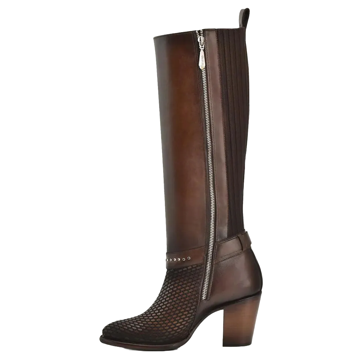 Cuadra Ladies Cowhide Honey & Brown Round Toe Tall Boots CU774