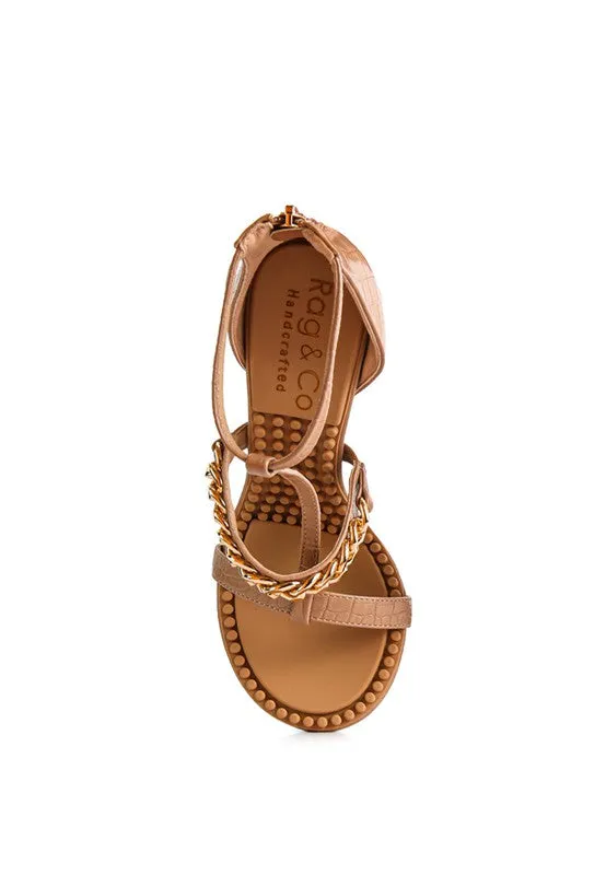 DAKOTA Metal Chain Mid Heel Sandals