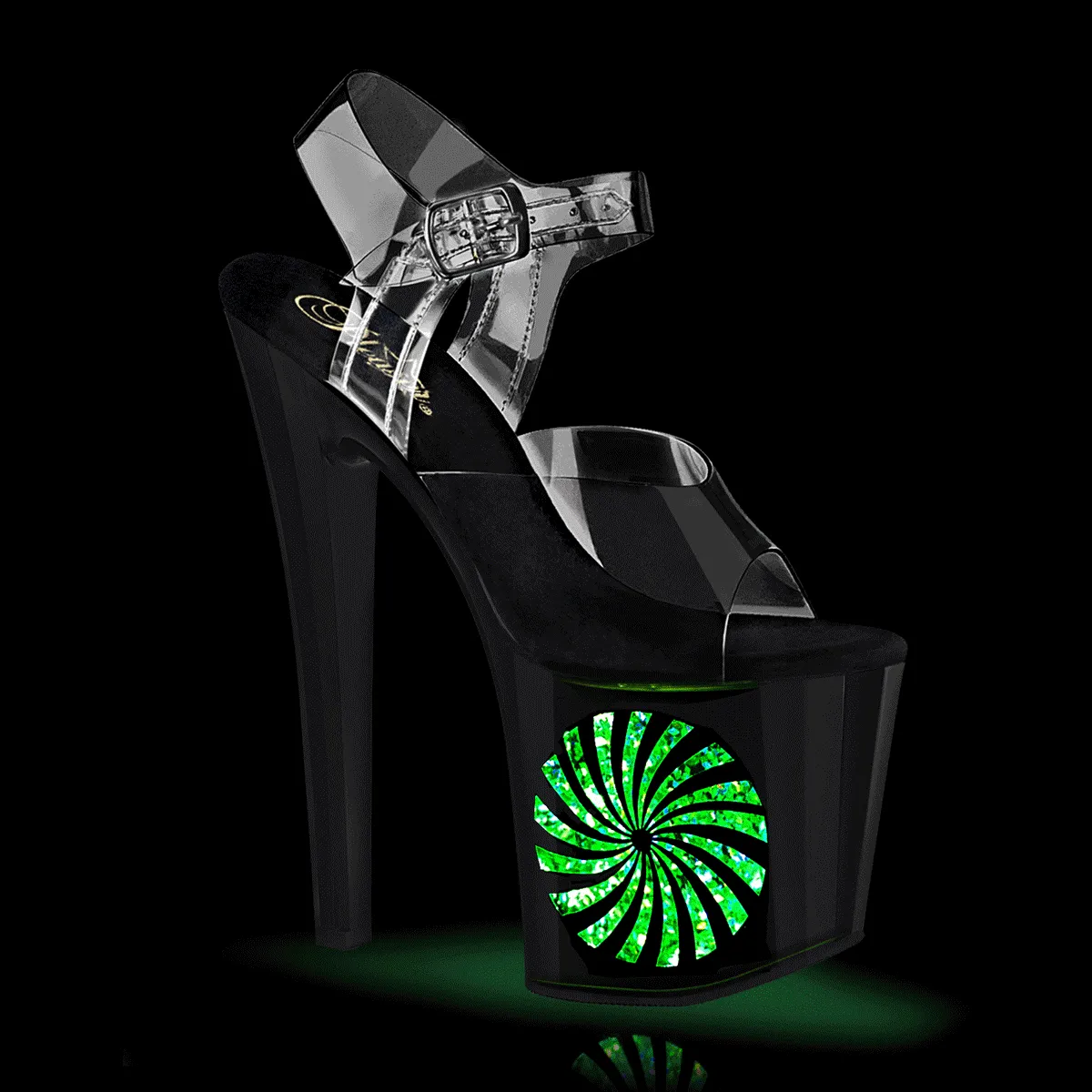 ENCHANT-708LT-PINWHEEL Pleaser Shoes Light Up Platform 8 Heel