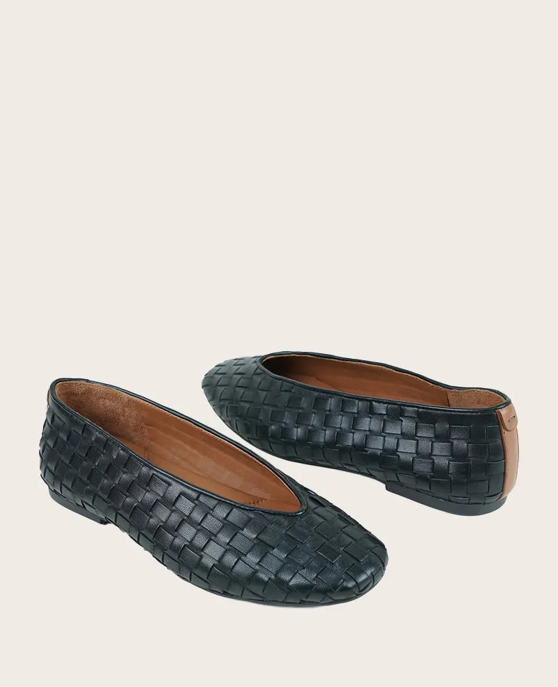 GENTLE SOULS - Willow Leather Woven Ballet Flat