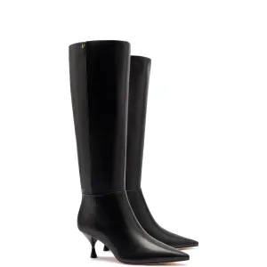 Georgia Boot In Black Leather by Larroude