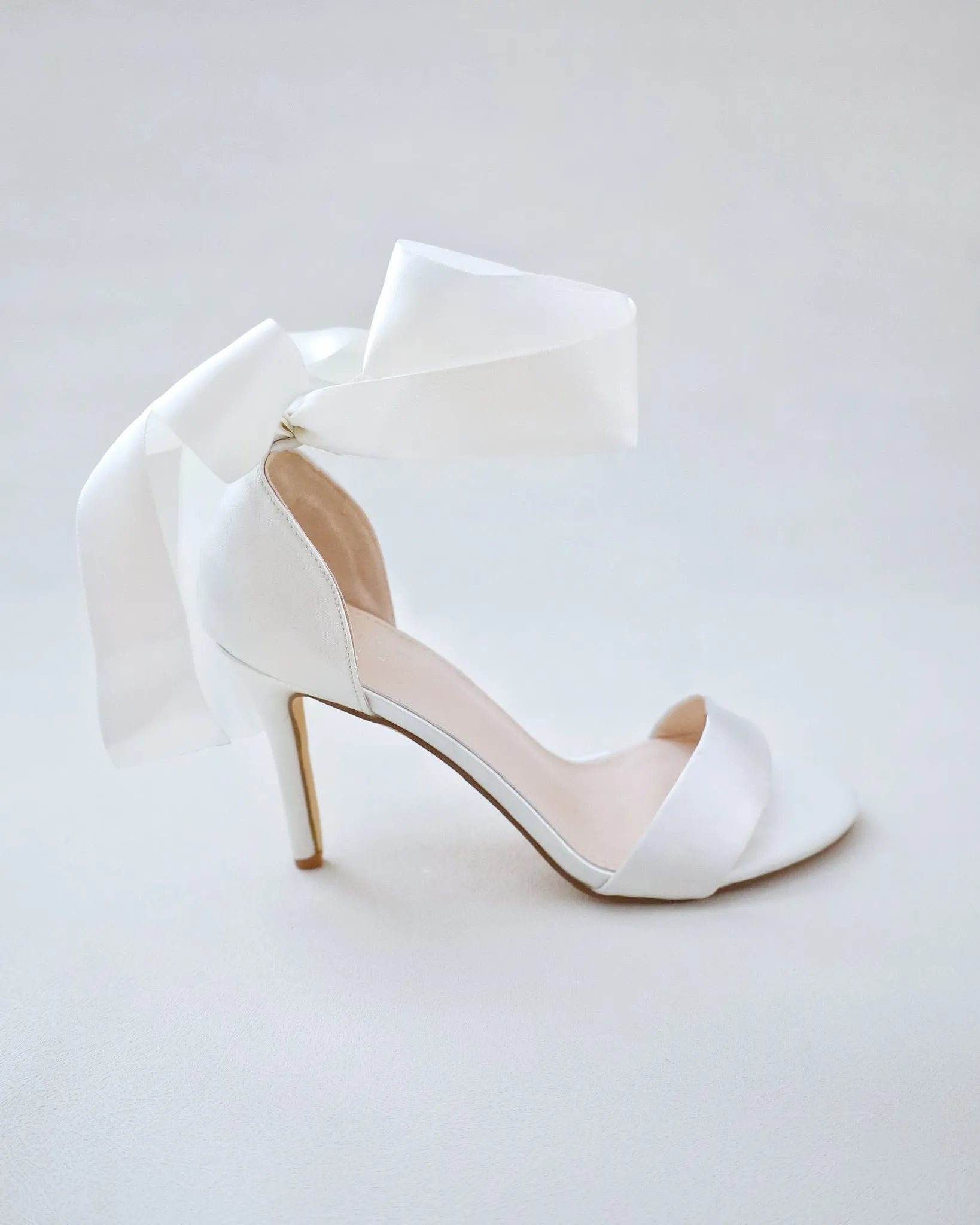 JOSKAA 2024 New Fashion High Heel Satin High Heel Wedding Sandals with Wrapped Ankle Tie