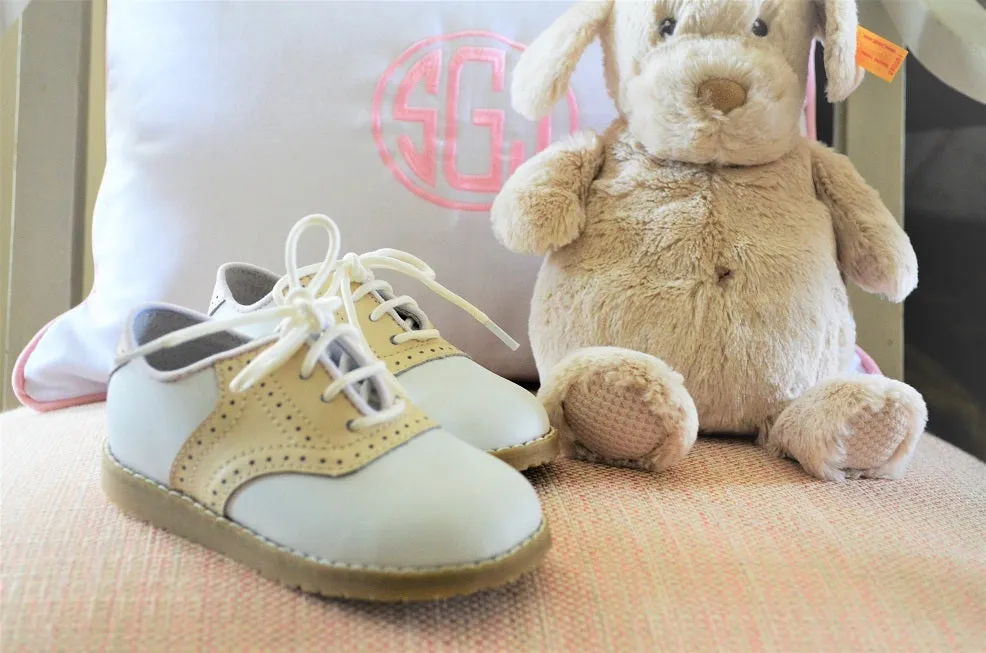 L'Amour Boys Beige Saddle Oxford Shoes