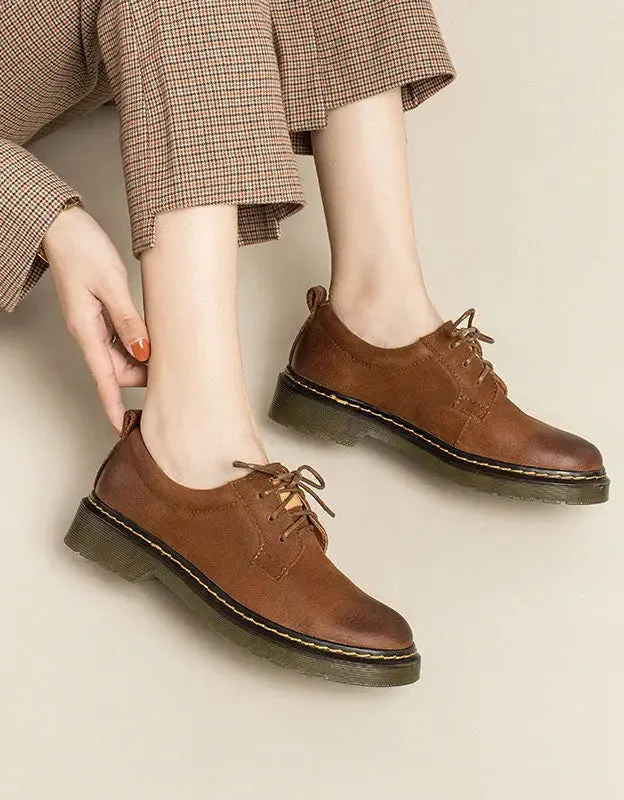 Leather Brogue Shoes for Women