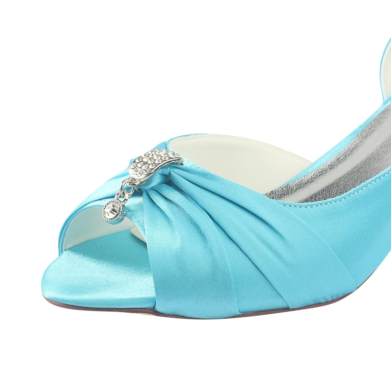 Light Blue Wedding Shoes with Rhinestones, Beautiful Party Shoe L-924