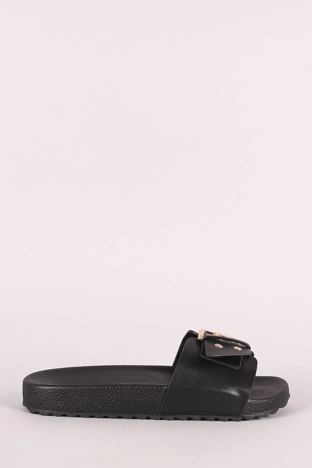 Liliana Buckled Open Toe Slide Sandal