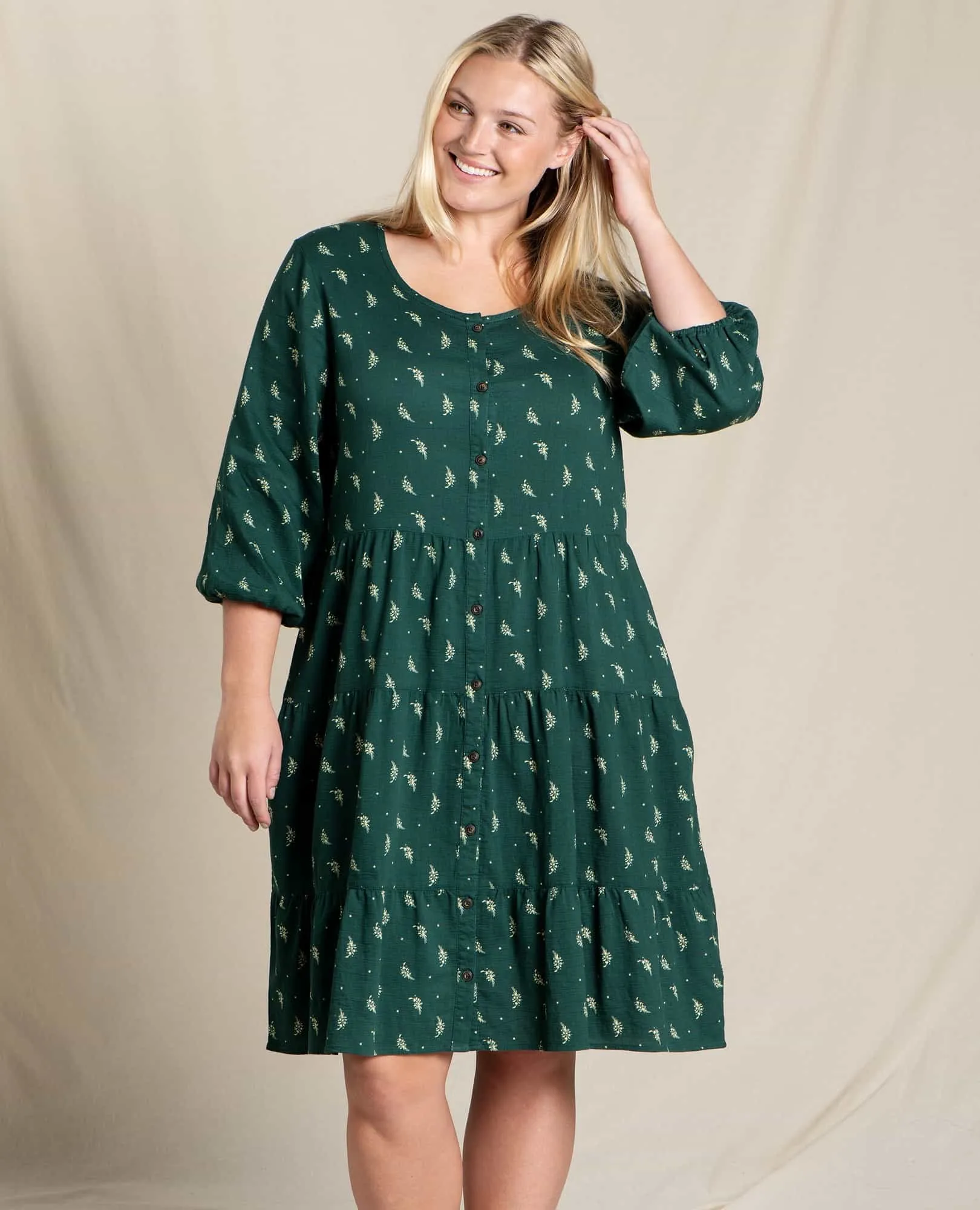 Manzana Tiered Long Sleeve Dress