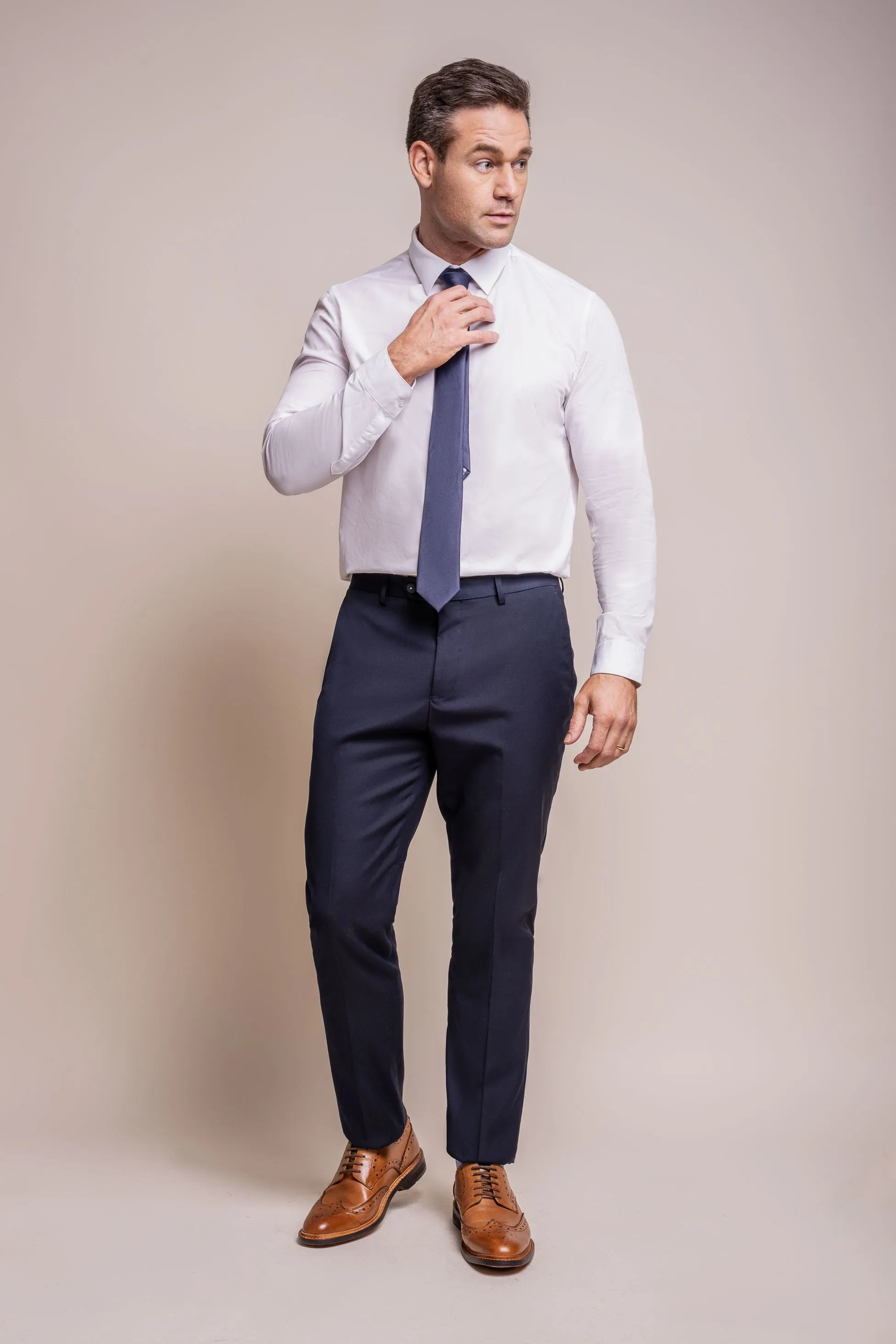 Men's Slim-Fit Blue Trousers - BARESI - Blue