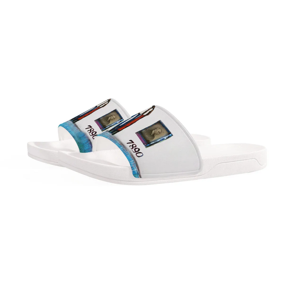 Open arms Slide Sandals - White