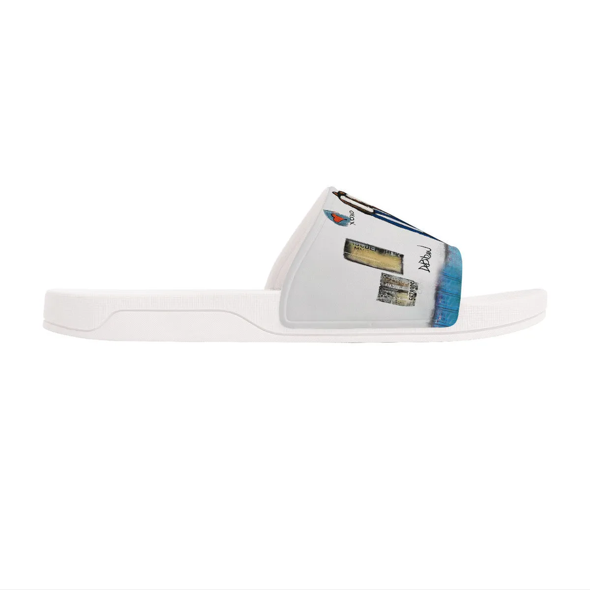 Open arms Slide Sandals - White