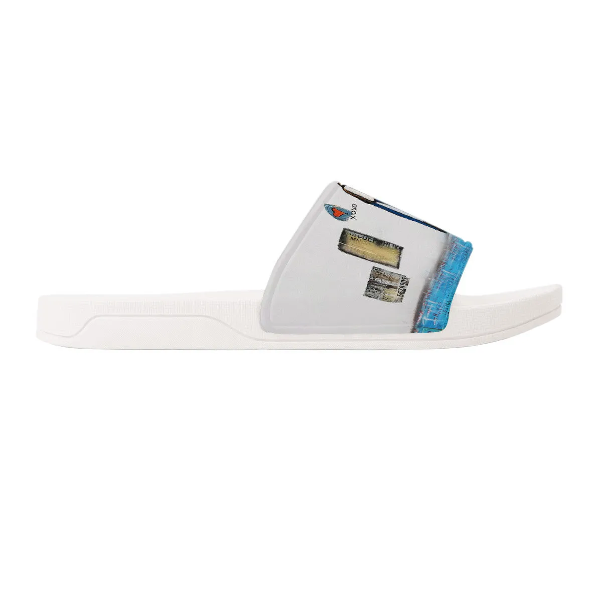 Open arms Slide Sandals - White