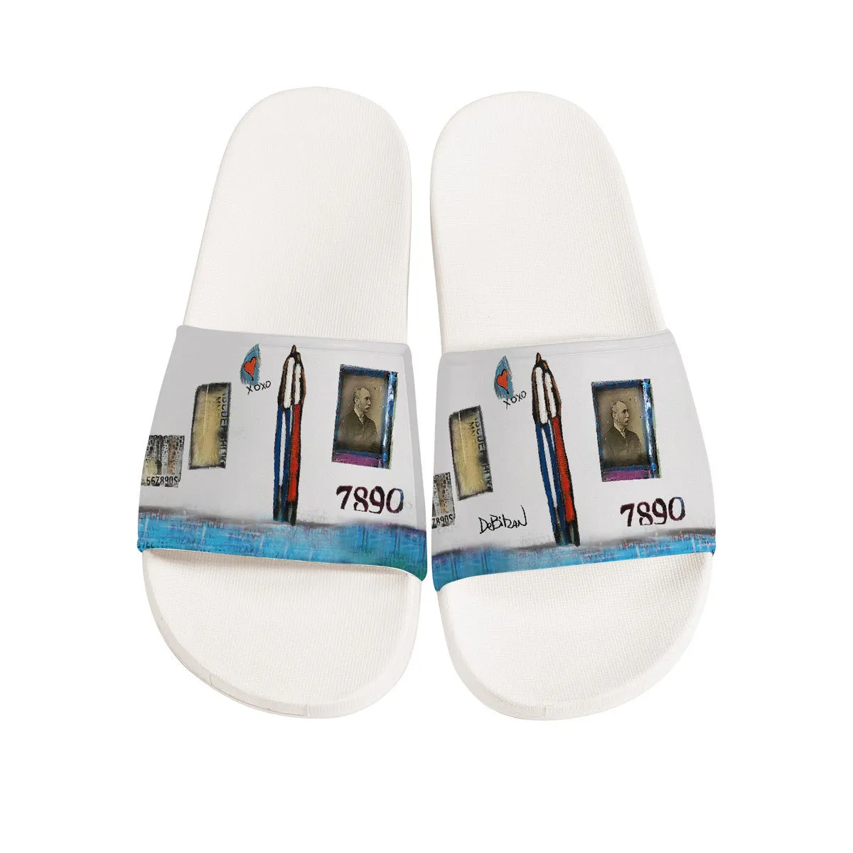 Open arms Slide Sandals - White