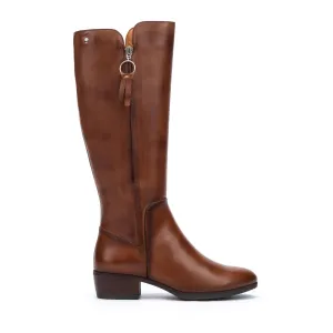 Pikolinos Daroca W1U-9653 Ladies Cuero Brown Leather Side Zip Knee High Boots