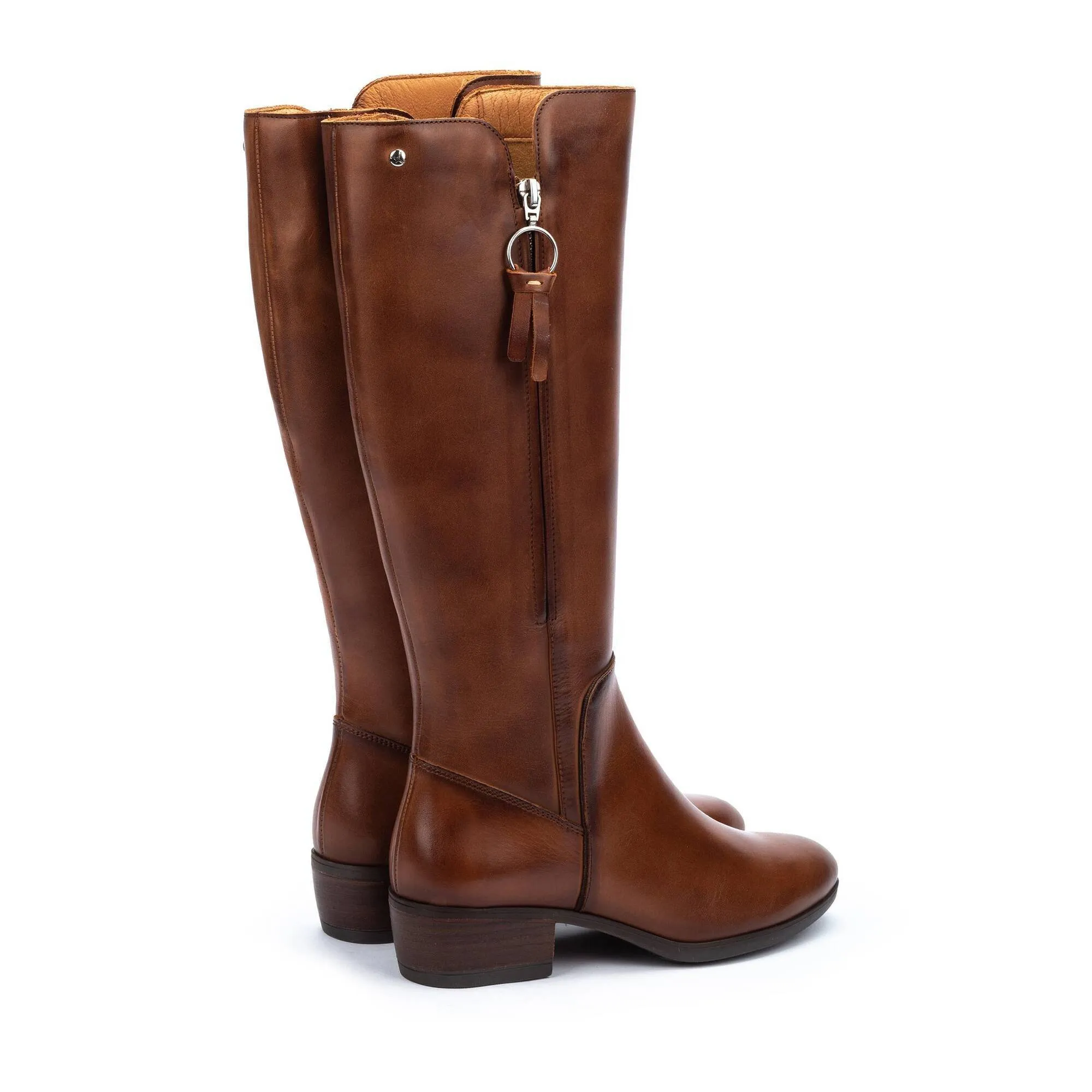 Pikolinos Daroca W1U-9653 Ladies Cuero Brown Leather Side Zip Knee High Boots