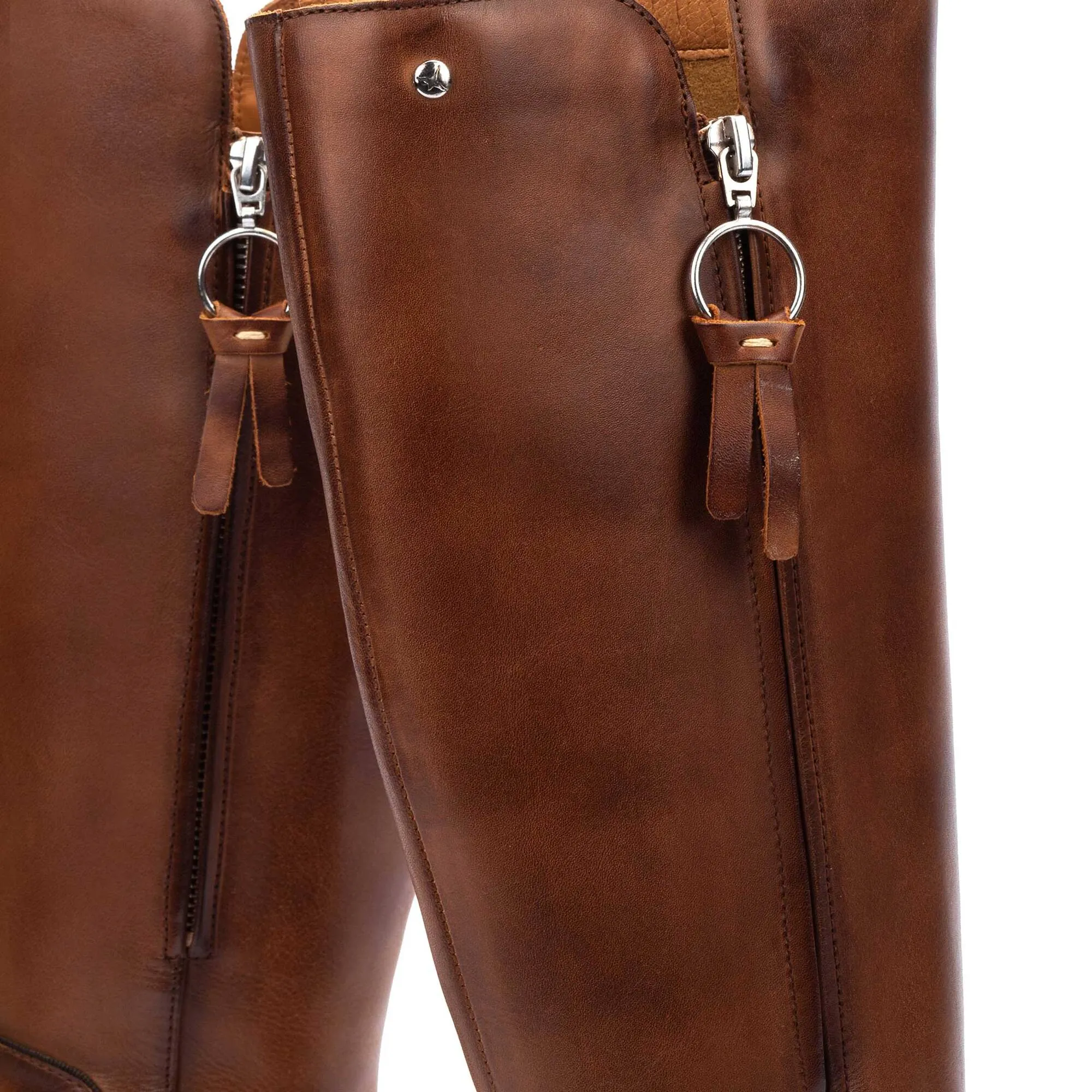 Pikolinos Daroca W1U-9653 Ladies Cuero Brown Leather Side Zip Knee High Boots