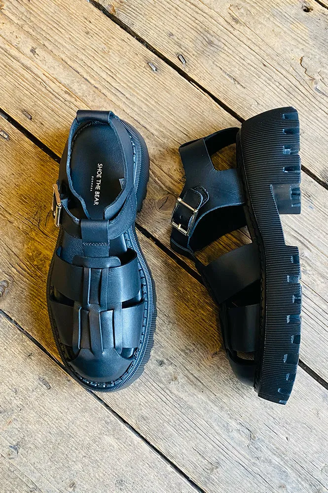 Shoe The Bear Posey Fisherman Black Sandals