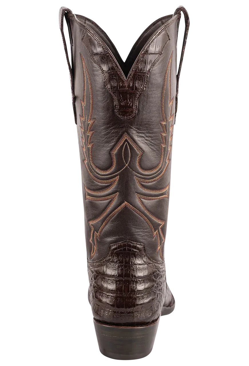 Stallion Caiman Crocodile Cowboy Boots - Chocolate