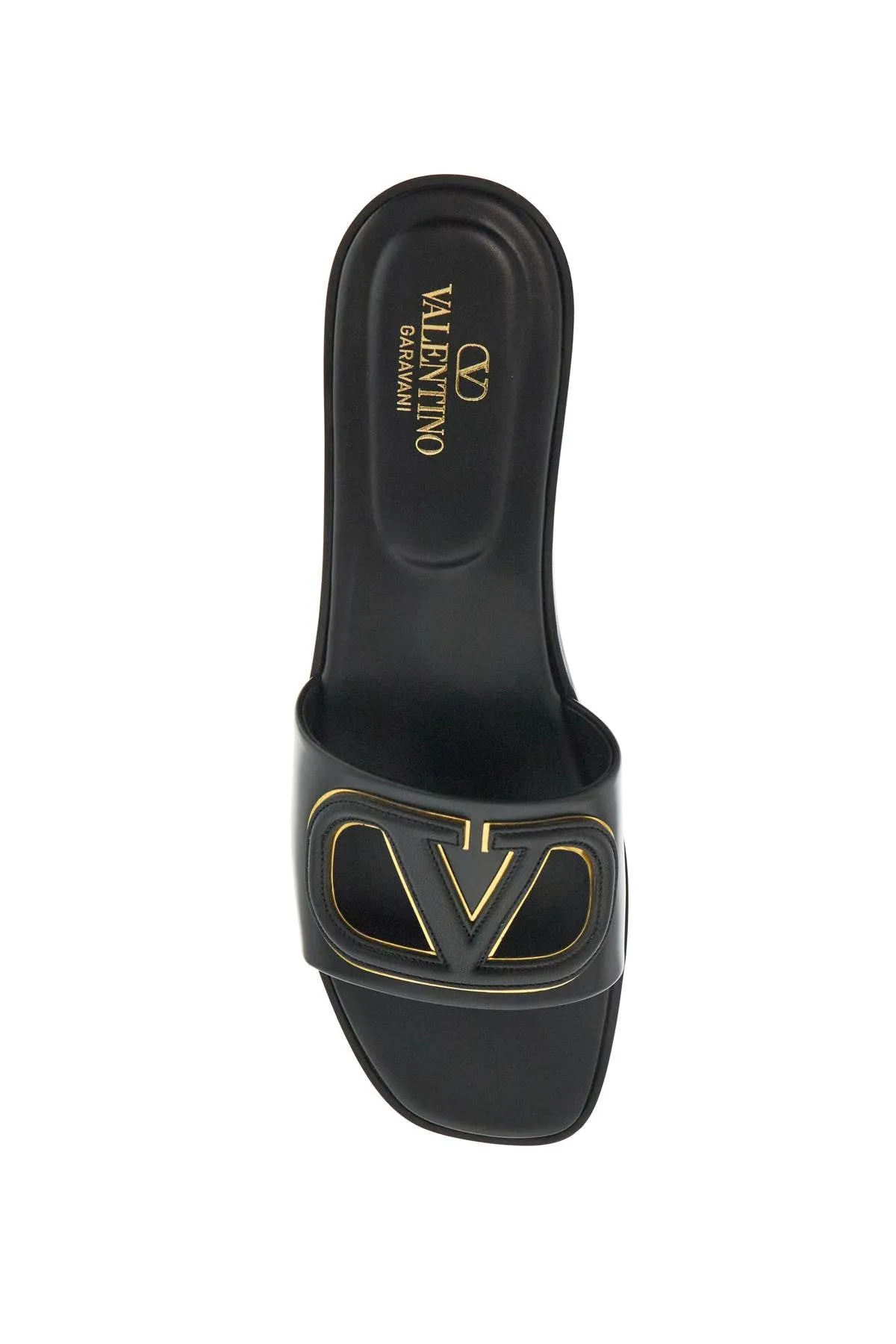 Vlogo Cut-out Leather Slides