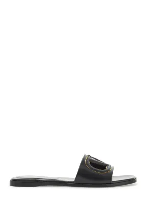 Vlogo Cut-out Leather Slides