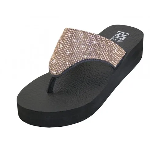 W622L -WEDGE SANDAL RHINESTONE