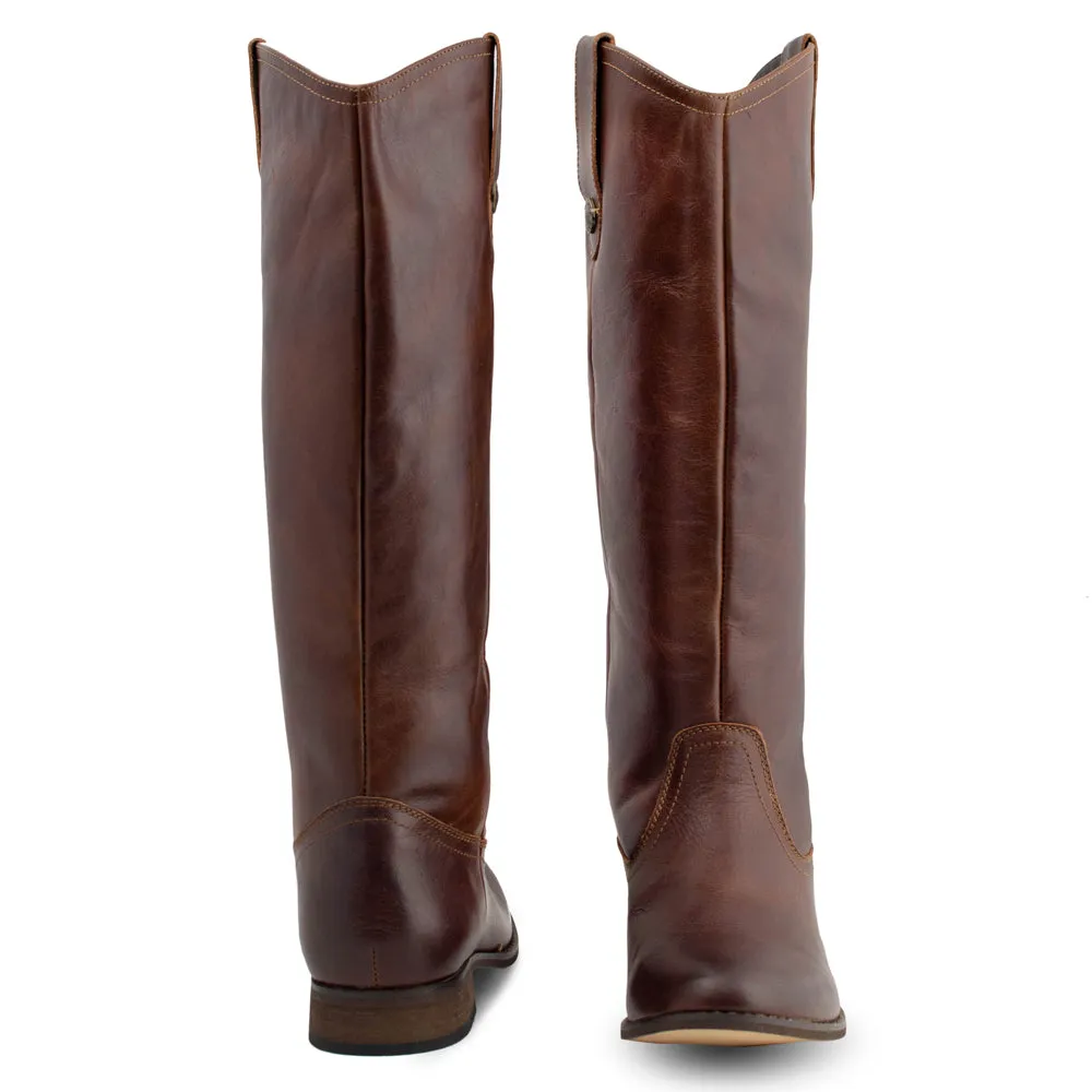 Womens Brown Knee High Cowboy Boots Brown