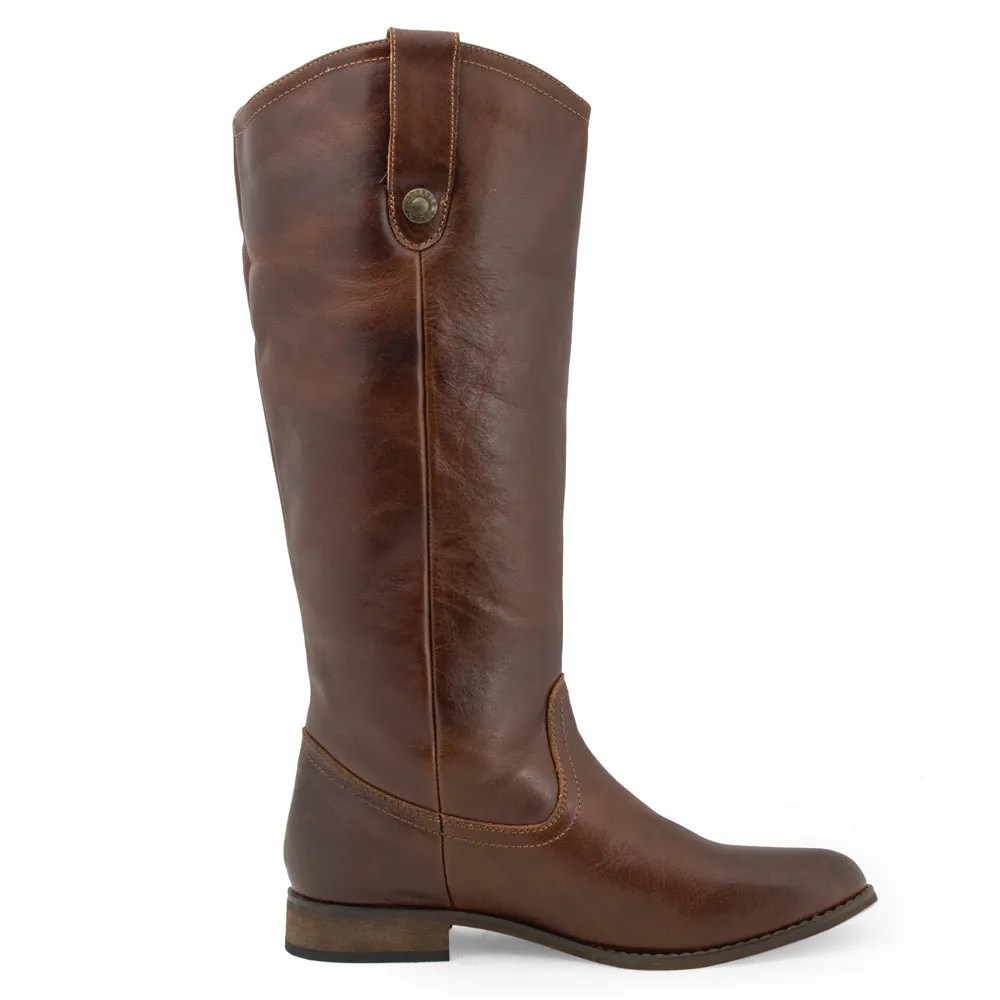 Womens Brown Knee High Cowboy Boots Brown