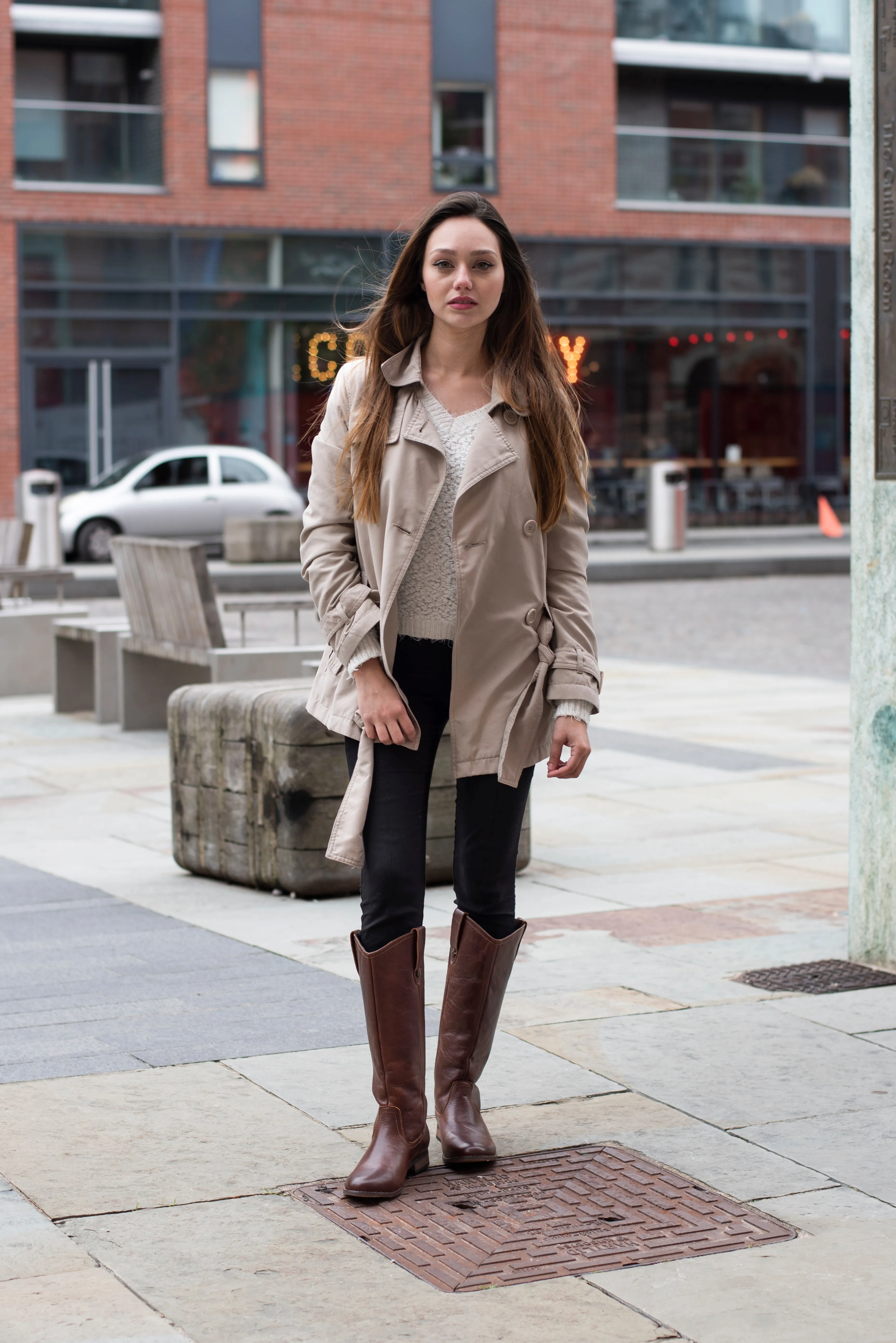 Womens Brown Knee High Cowboy Boots Brown